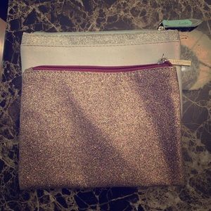 2 pack make up bags glitter